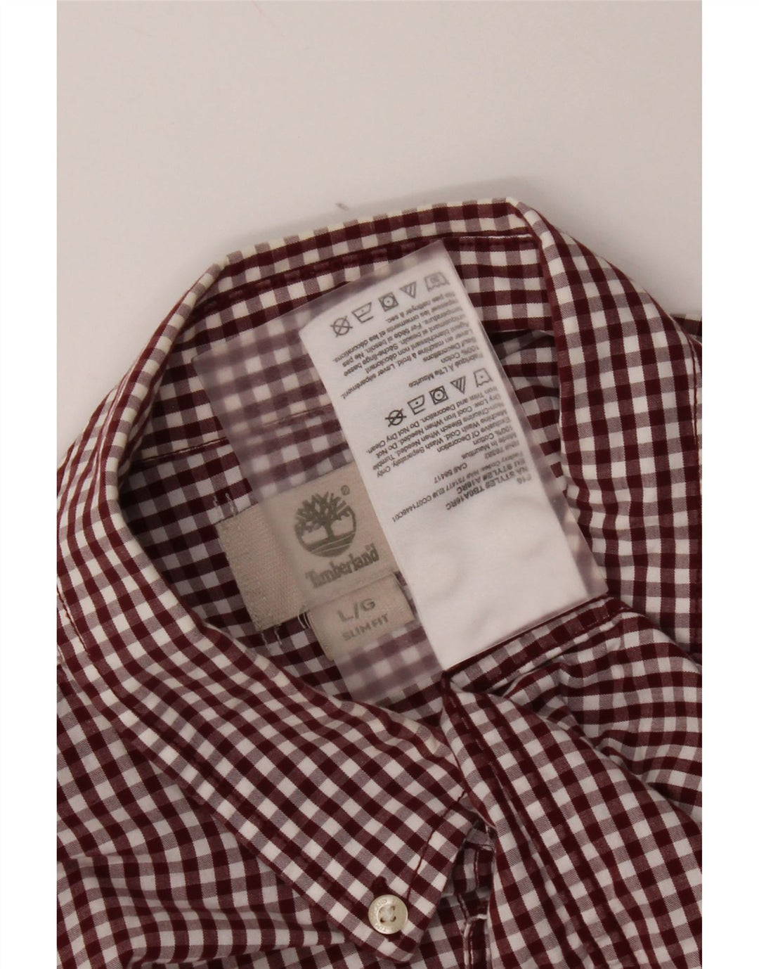 Camicia da uomo slim fit Timberland grande in cotone a quadretti marrone