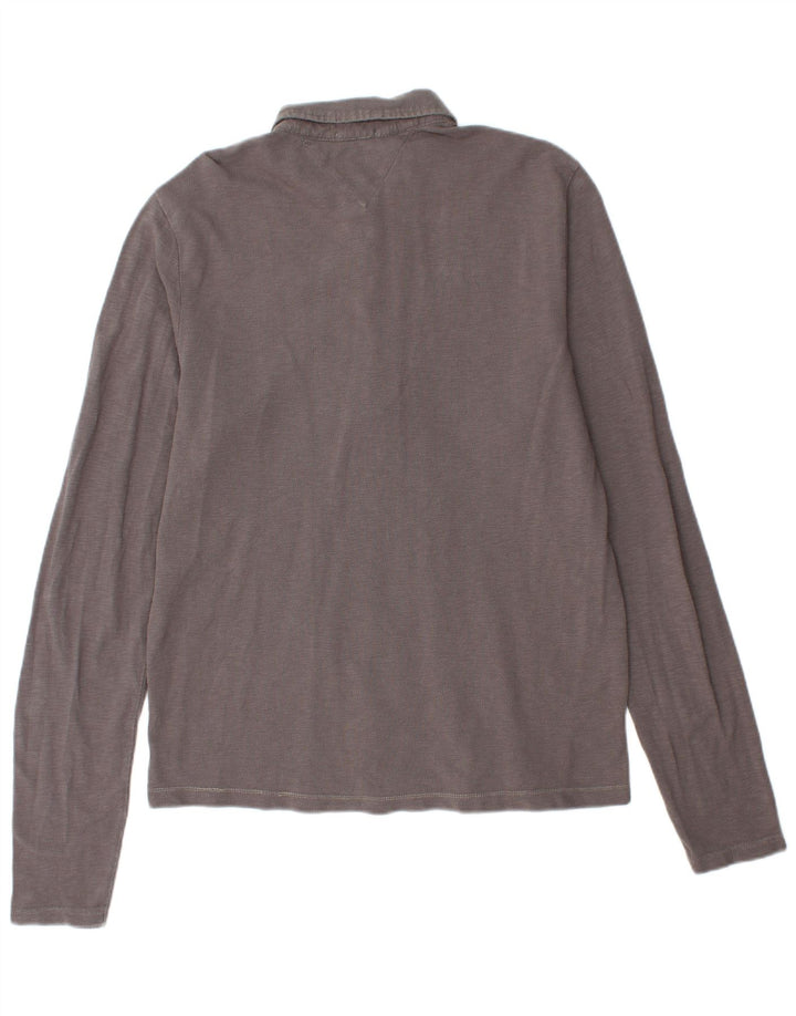 TOMMY HILFIGER Polo grafica da uomo a maniche lunghe XL grigia