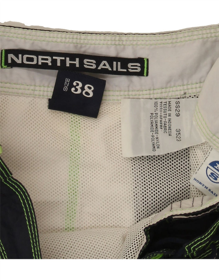 NORTH SAILS Mens Graphic Swimming Shorts XL  Green Colourblock Polyamide Vintage North Sails and Second-Hand North Sails from Messina Hembry 