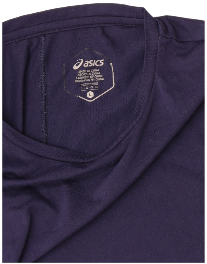 Maglietta grafica da donna Asics Top UK 16 Large Blu Navy