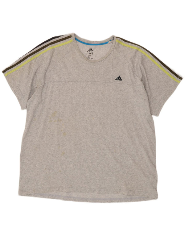 T-shirt da uomo Adidas Top 2XL cotone chiazzato grigio