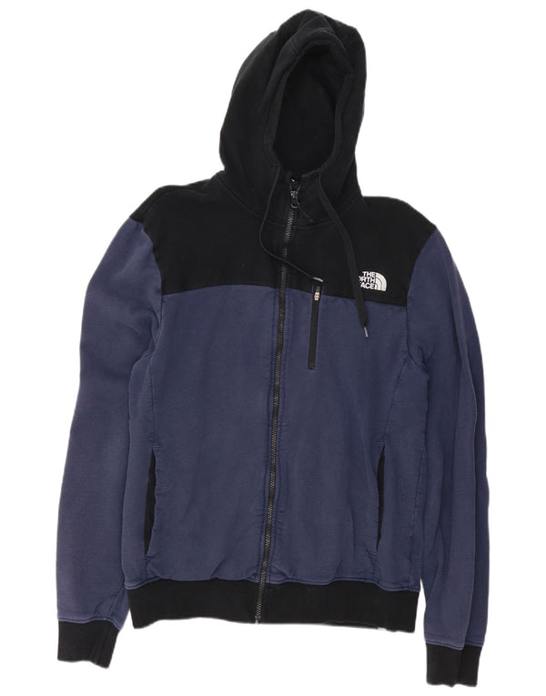 Maglione con cappuccio e zip da uomo The North Face in cotone color block medio blu navy