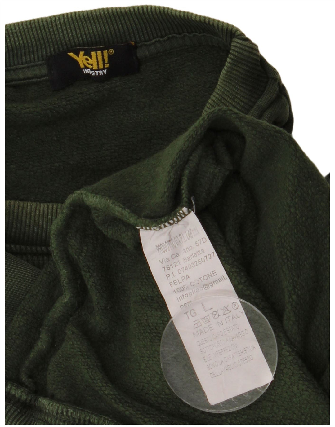 Urlo! Felpa Uomo Maglione Grande Cotone Verde