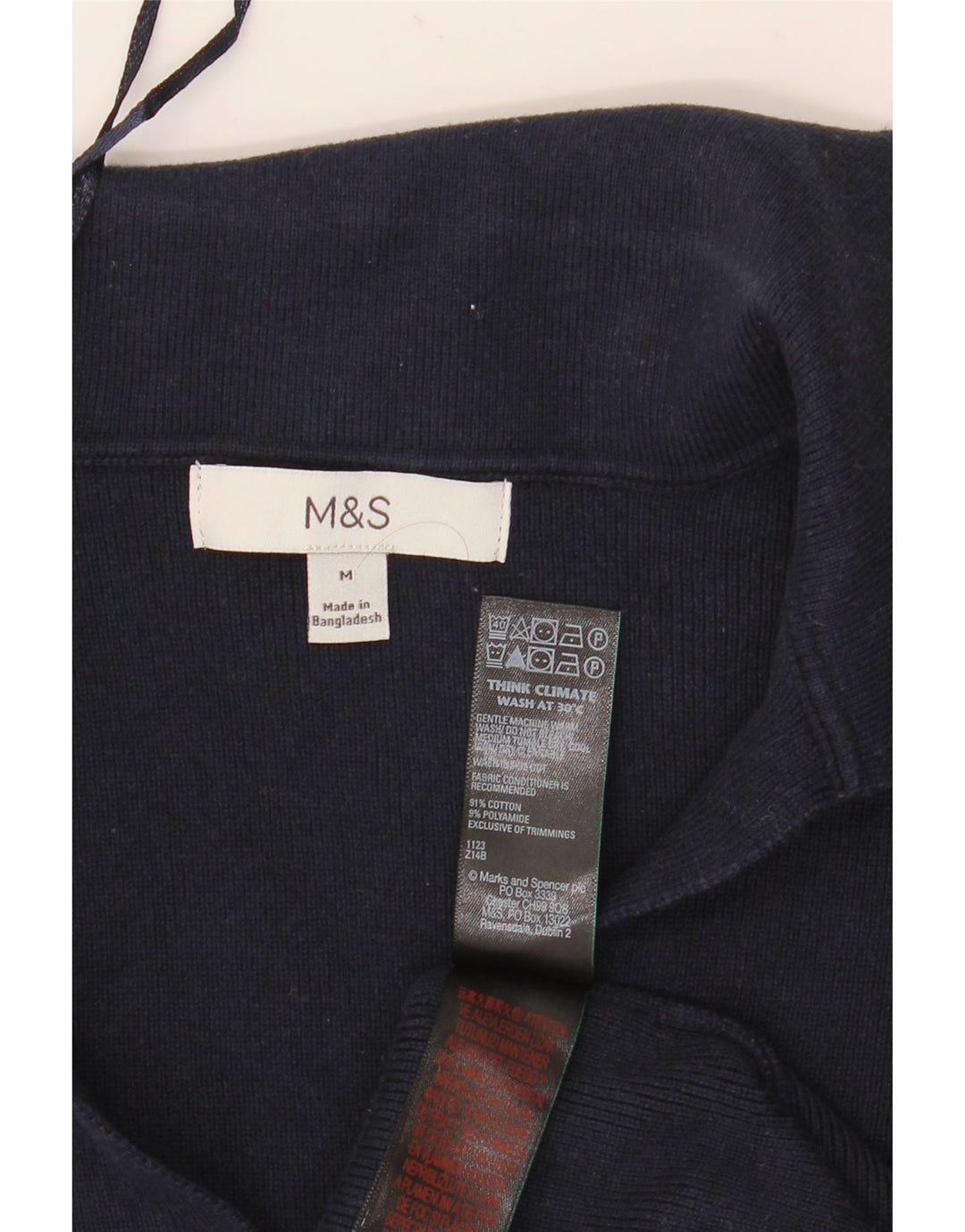 Polo da donna Marks & Spencer UK 12 cotone blu navy medio