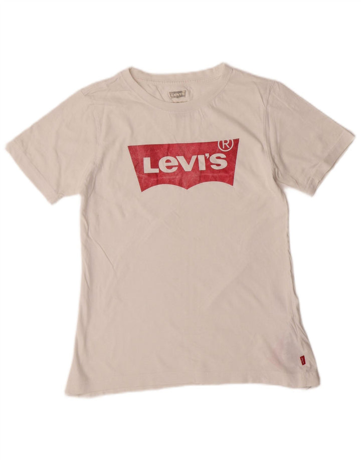 LEVI'S Boys Graphic T-Shirt Top 11-12 Years White Cotton