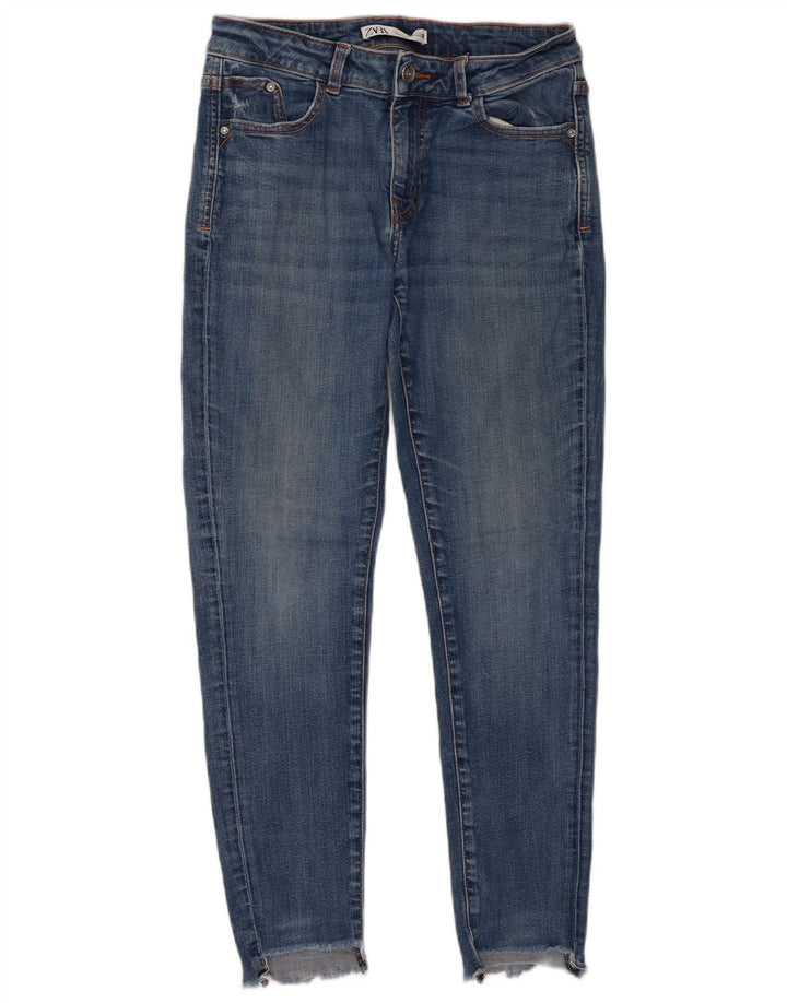 Jeans slim da donna Zara EU 38 piccoli W28 L26 blu