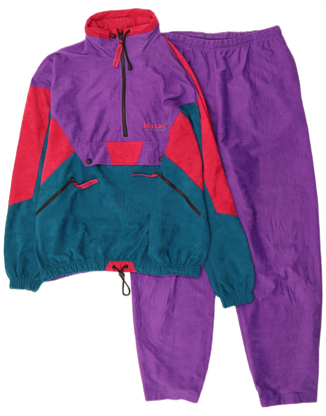 Tuta intera da uomo No Limits pullover con cappuccio 2XL viola color block