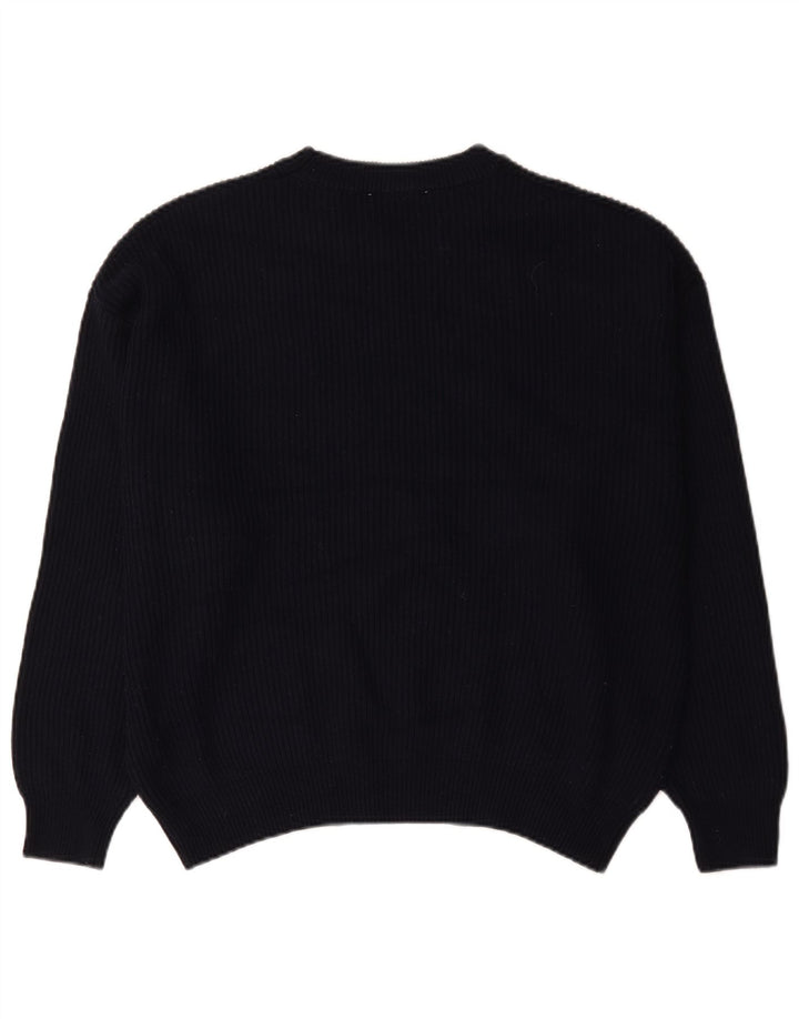 Maglione maglione girocollo oversize da donna Zara UK 18 XL poliestere blu navy