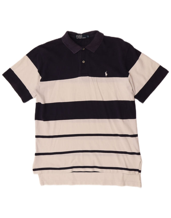 Polo Ralph Lauren da uomo Polo in cotone a righe medie blu navy