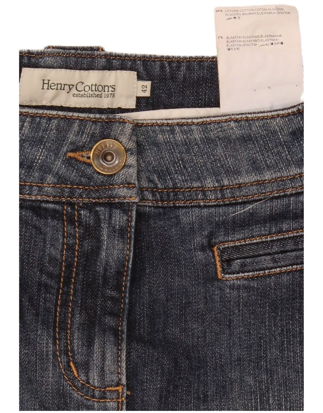 Gonna in denim da donna Henry Cottons IT 42 media W30 cotone blu