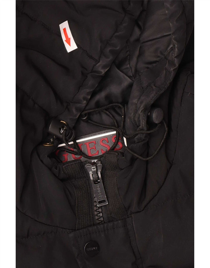 Guess Giacca imbottita con cappuccio da uomo UK 40 Large Nero Poliestere