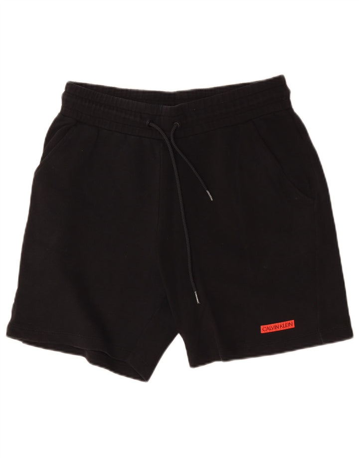 Pantaloncini da bagno da uomo Calvin Klein medio cotone nero
