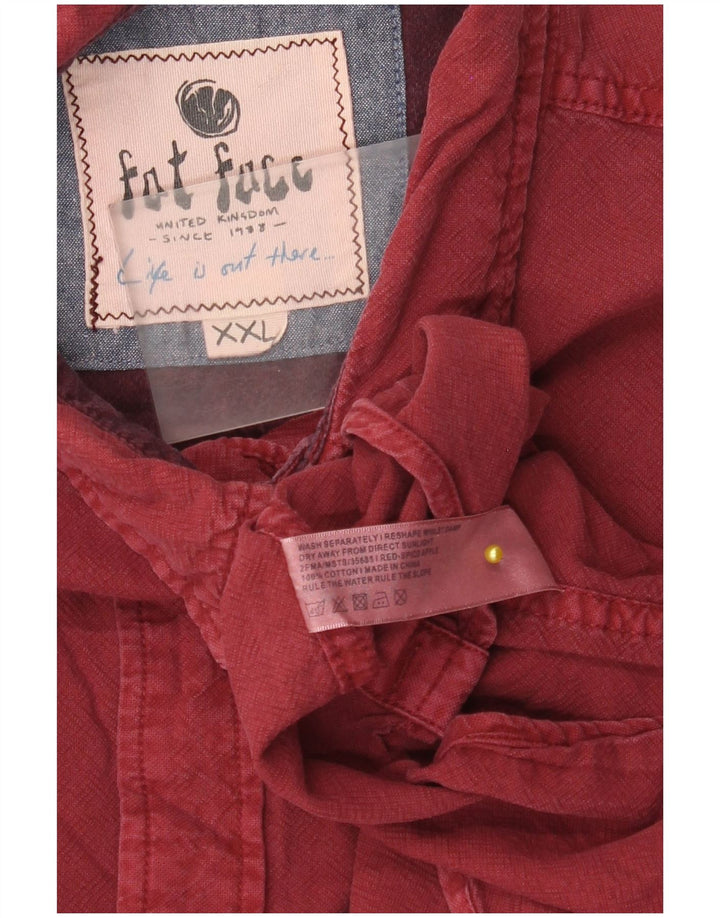 Camicia da uomo Fat Face 2XL in cotone bordeaux
