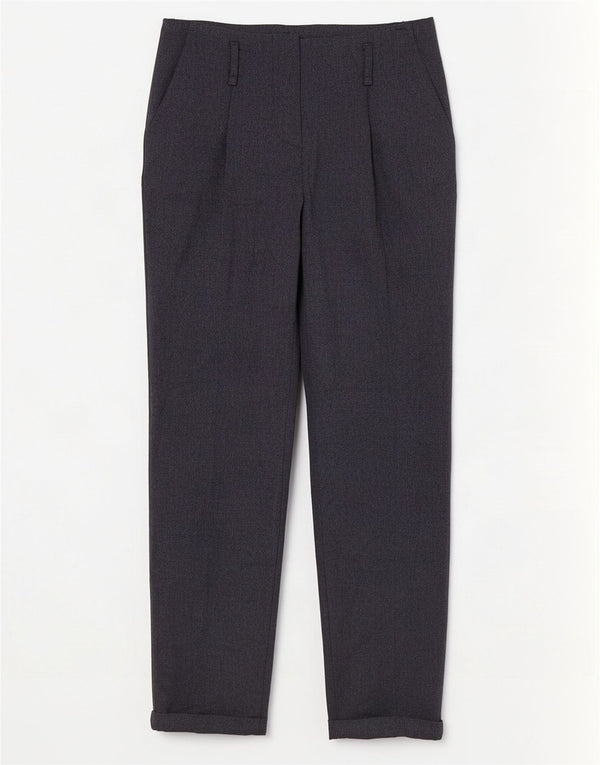 Pantaloni chino dritti da donna Zara piccoli W26 L28 poliestere blu navy