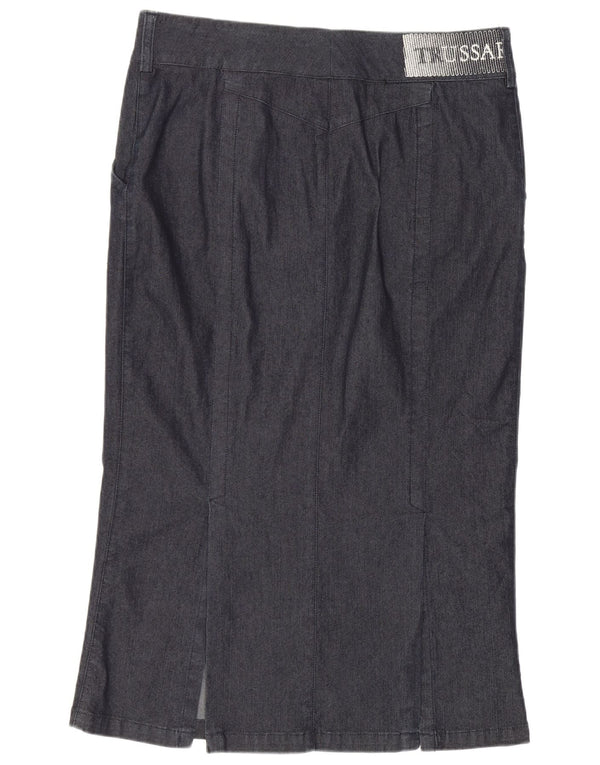 Gonna Trussardi Donna Denim Trumpet IT 44 Media W30 Blu Navy Cotone