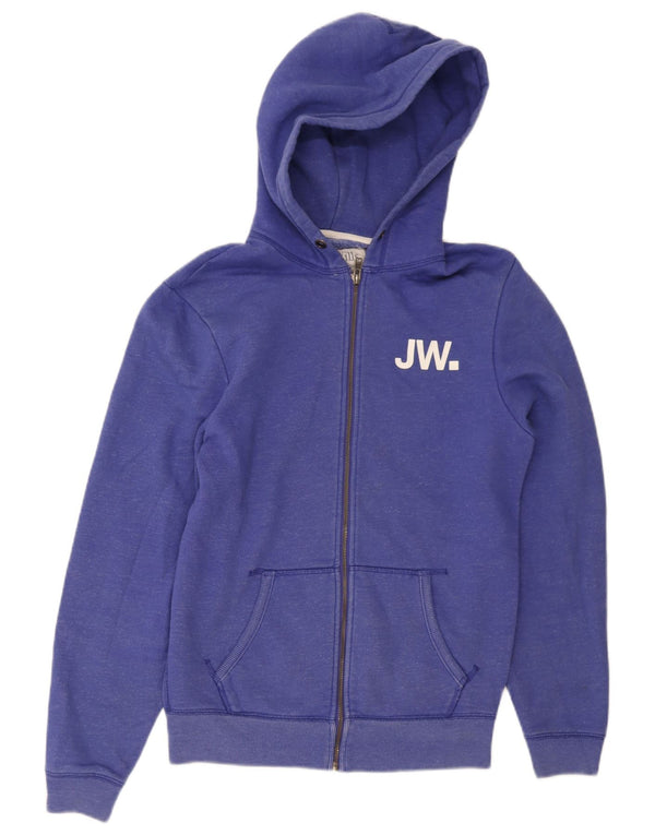 Jack Wills Mens Graphic Zip Hoodie Sweater Medium Blue Cotton