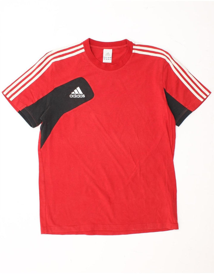 T-shirt da uomo ADIDAS Top UK 42/44 grande rosso in cotone color block