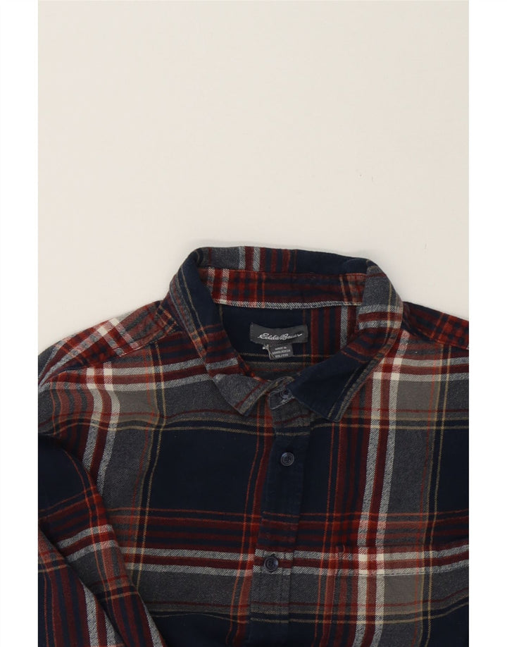 EDDIE BAUER Mens Flannel Shirt 2XL Blue Check Cotton Vintage Eddie Bauer and Second-Hand Eddie Bauer from Messina Hembry 