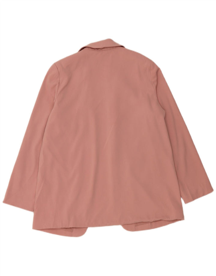Giacca blazer aperta da donna Marks & Spencer UK 14 grande poliestere rosa