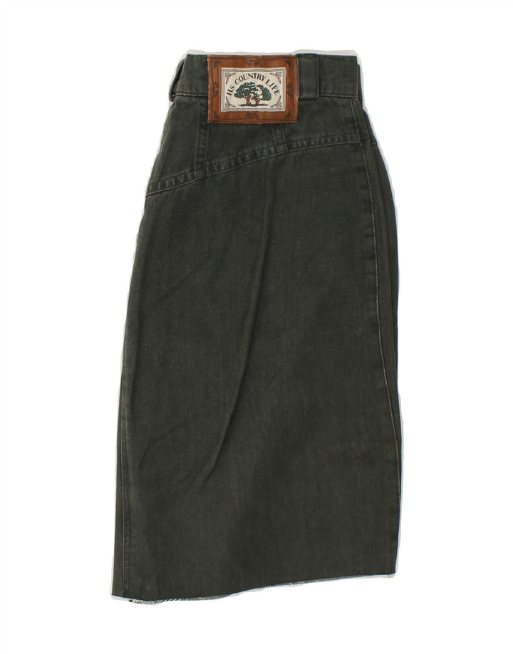 VINTAGE Womens Denim Skirt EU 40 Medium W30 Green Vintage Vintage and Second-Hand Vintage from Messina Hembry 