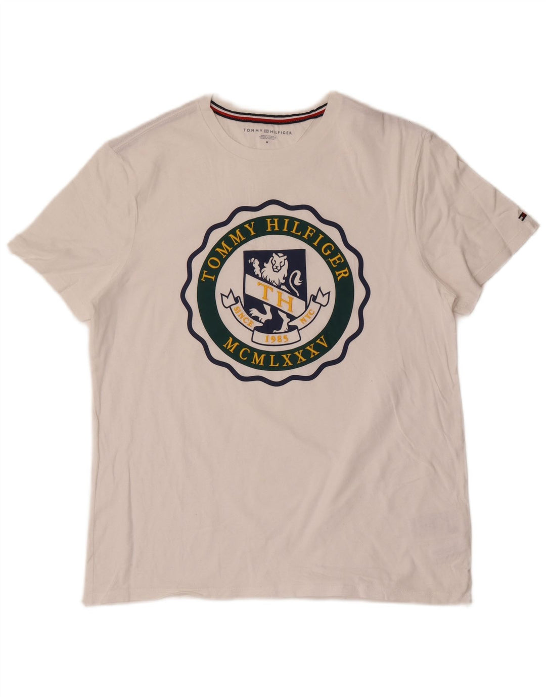 T-shirt grafica da uomo Tommy Hilfiger Top in cotone bianco medio