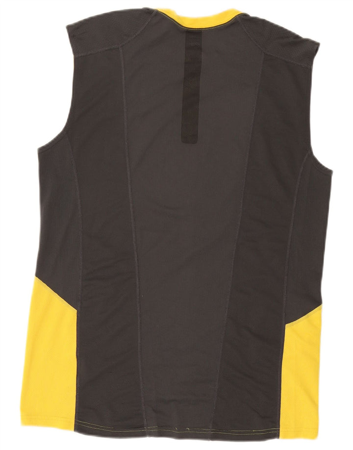 Canotta Nike Dri Fit da uomo, piccola, in poliestere color block giallo