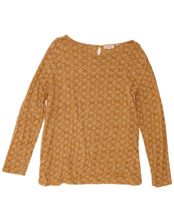 Top da donna a maniche lunghe Fat Face UK 18 XL Cotone geometrico beige