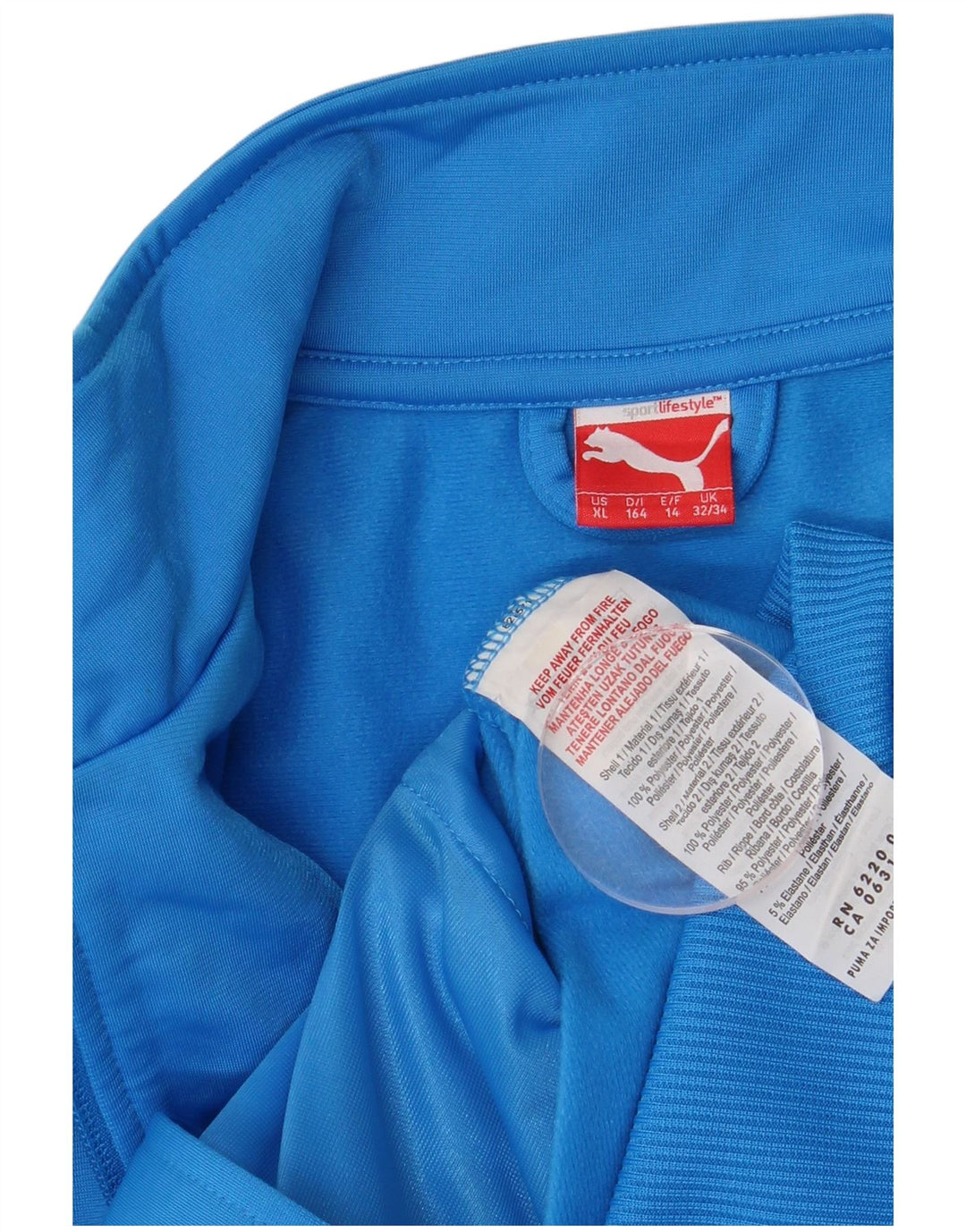 Giacca da tuta da ragazzo Puma 13-14 anni in poliestere color block blu