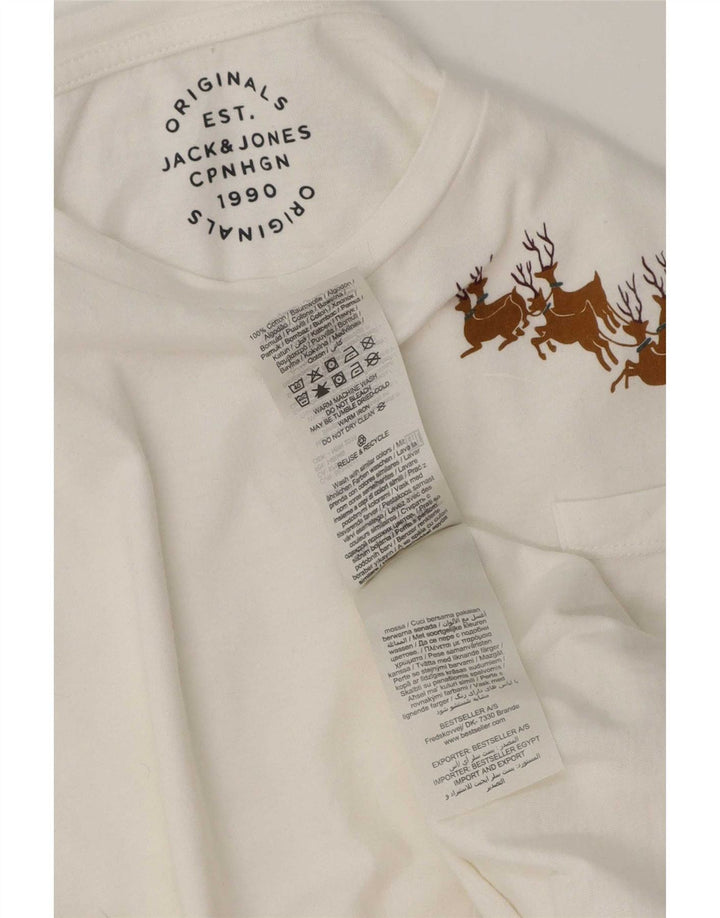 T-shirt grafica da uomo Jack & Jones Top in cotone bianco medio