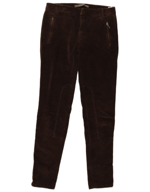 Pantaloni casual in velluto slim da donna Zara EU 36 XS W26 L28 cotone marrone