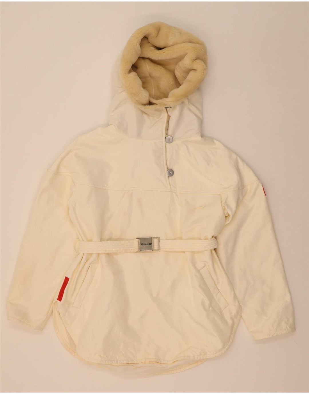 Giacca anorak da donna con cappuccio Ice UK 16 Large bianca in poliammide
