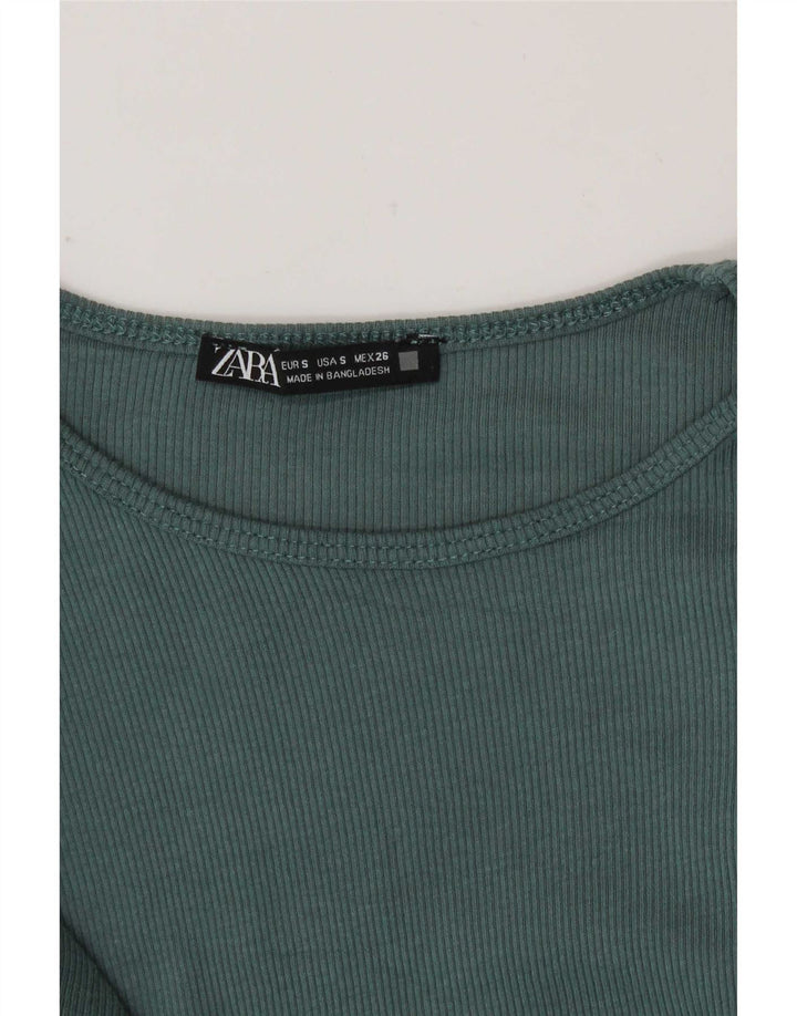 Top Zara da donna a maniche lunghe UK 10 piccolo verde