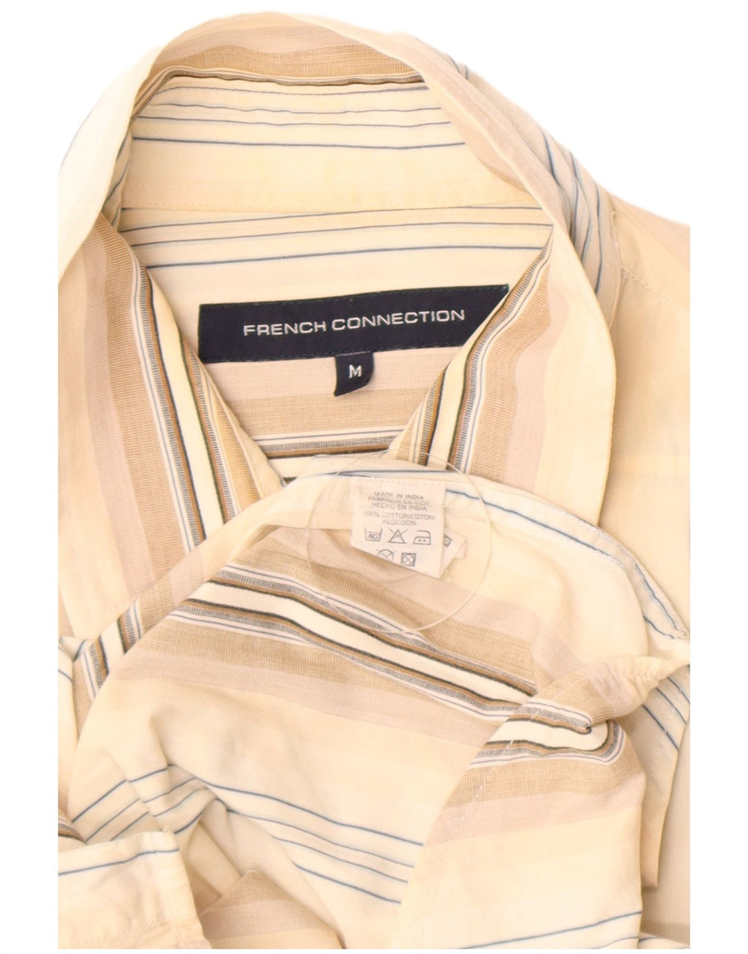 Camicia da uomo French Connection in cotone a righe beige medio