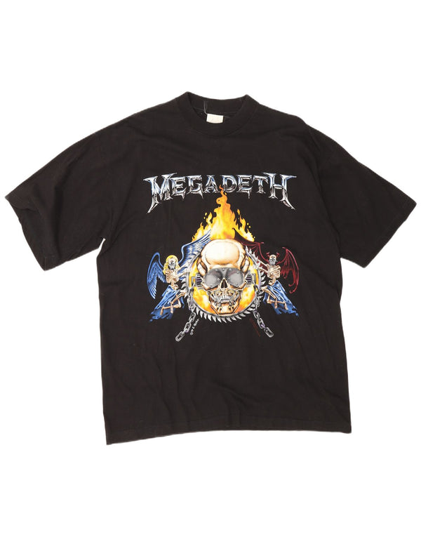T-shirt grafica vintage da uomo Megadeth 1994 Top XL in cotone nero e metallo