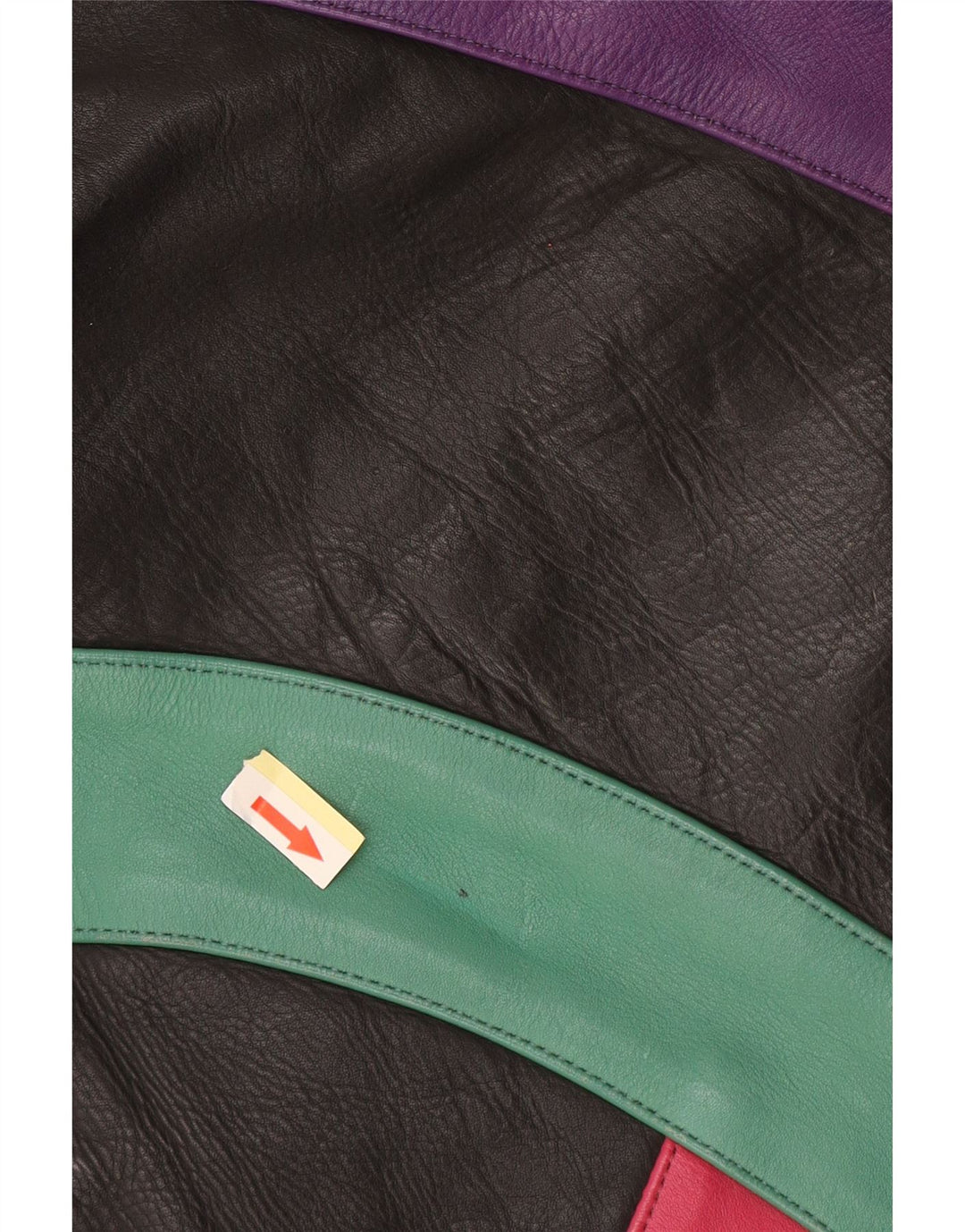 ROLEFF Giacca corta da donna UK 14 Grande moto in pelle nera color block