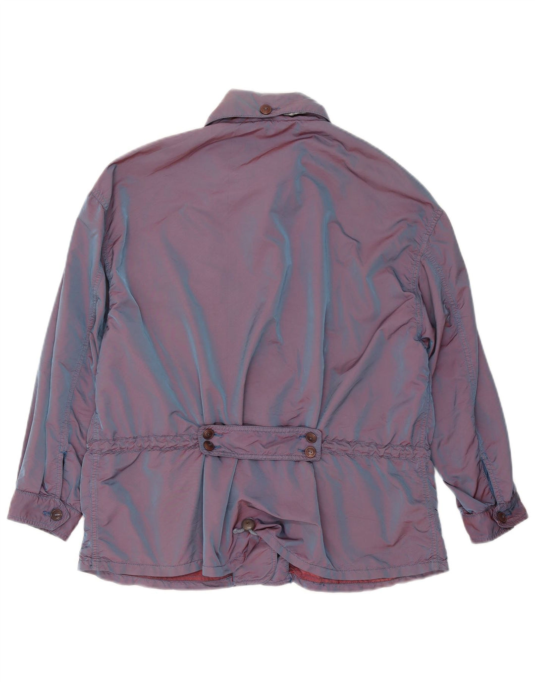 Giacca utilitaria oversize da donna vintage IT 44 blu medio in poliammide