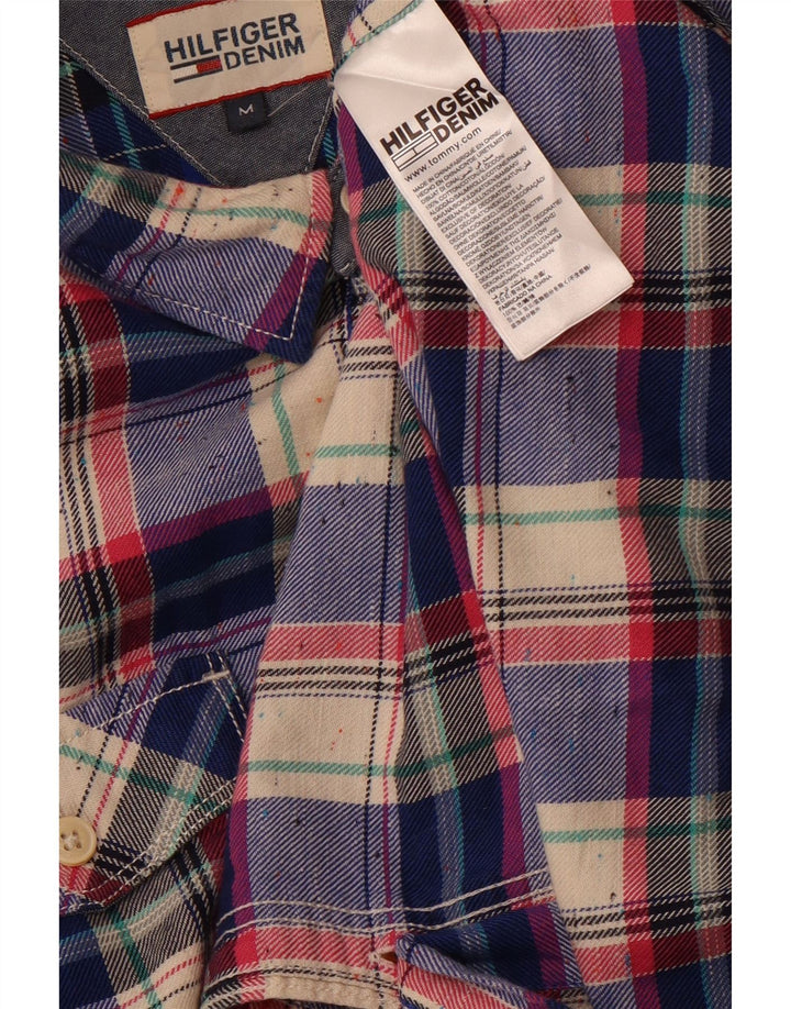 TOMMY HILFIGER Camicia da uomo in flanella di cotone a quadri blu medio