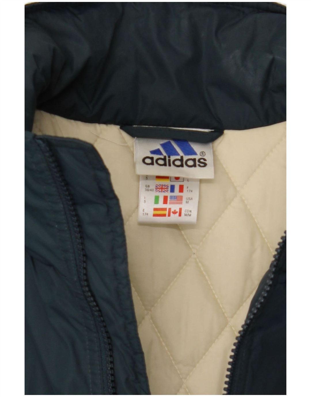 Giacca imbottita da uomo Adidas UK 38/40 media nylon blu navy