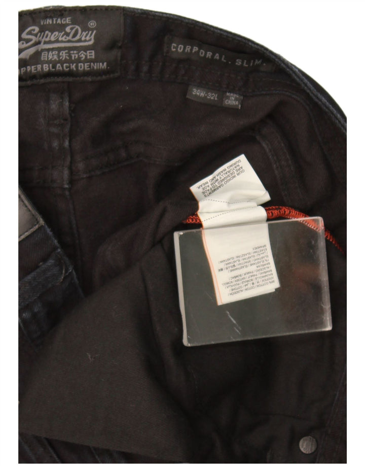 Jeans uomo corporal slim Superdry W34 L32 cotone nero