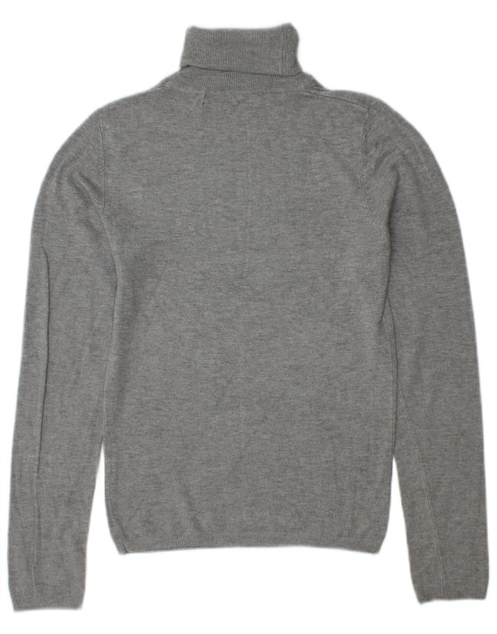 Maglione maglione collo alto da donna Zara UK 10 piccolo rayon grigio