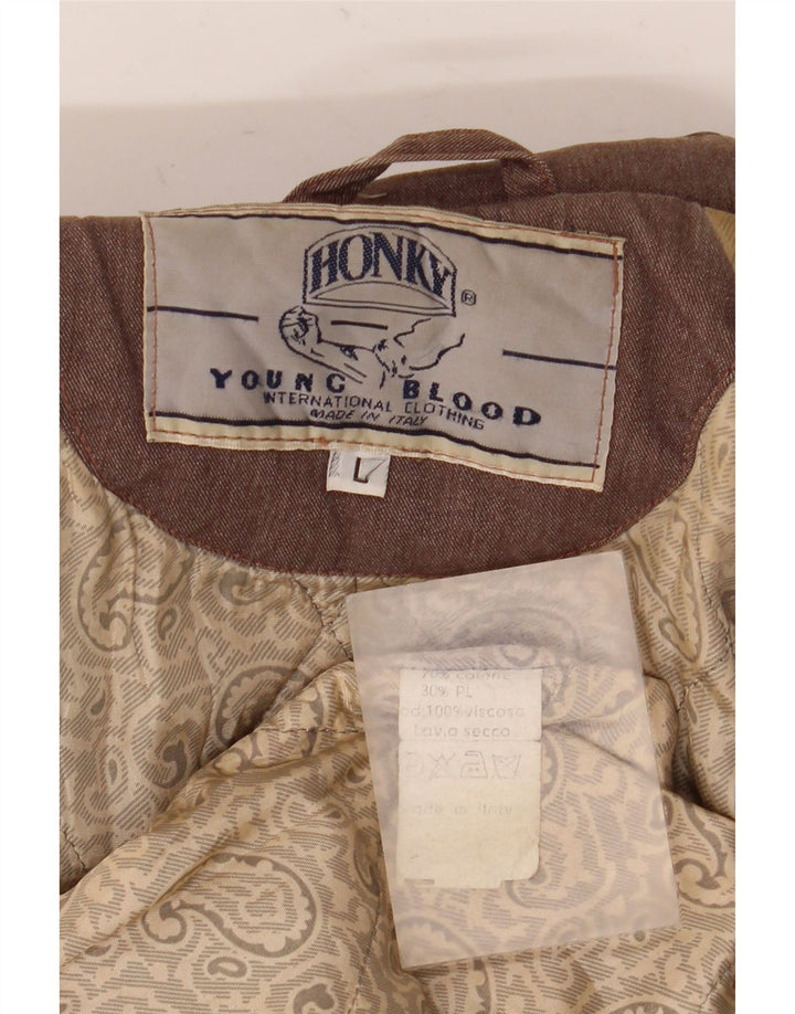 Soprabito vintage da uomo UK 40 grande in cotone marrone
