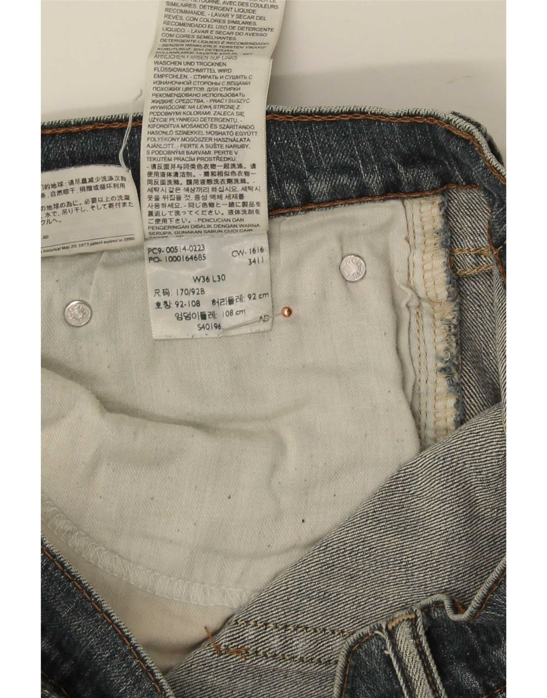 Jeans dritti da uomo Levi's W36 L27 Blu