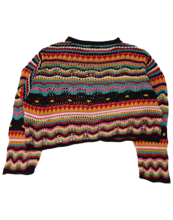 Maglione Zara da donna con scollo a barchetta UK 14 a righe multicolori medie