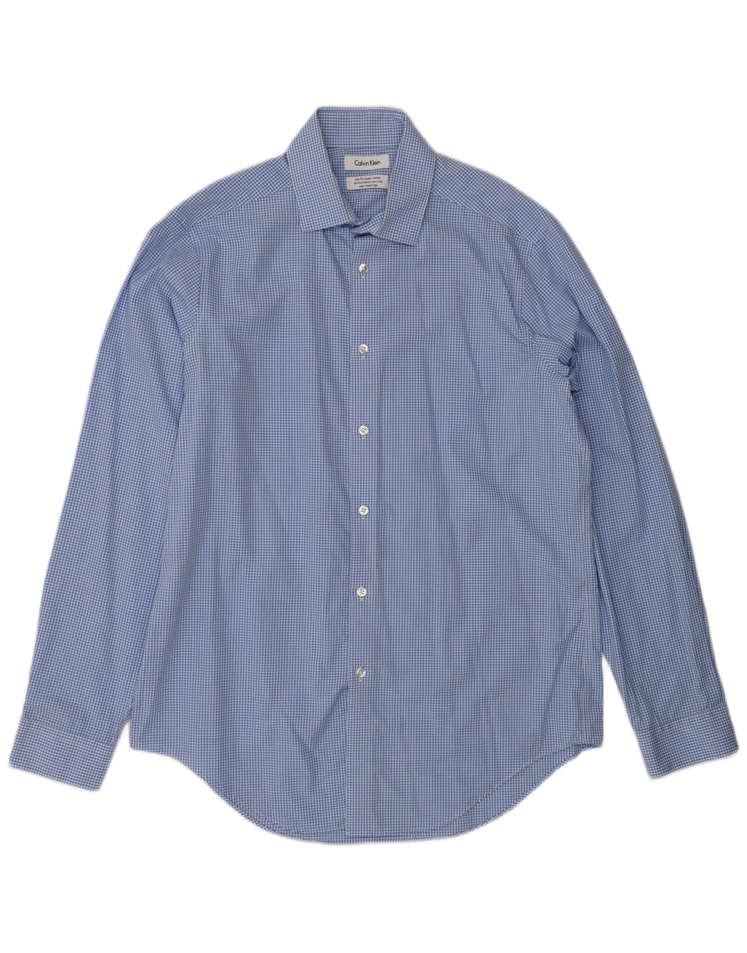 Camicia slim fit da uomo Calvin Klein taglia 16 grande a quadretti blu