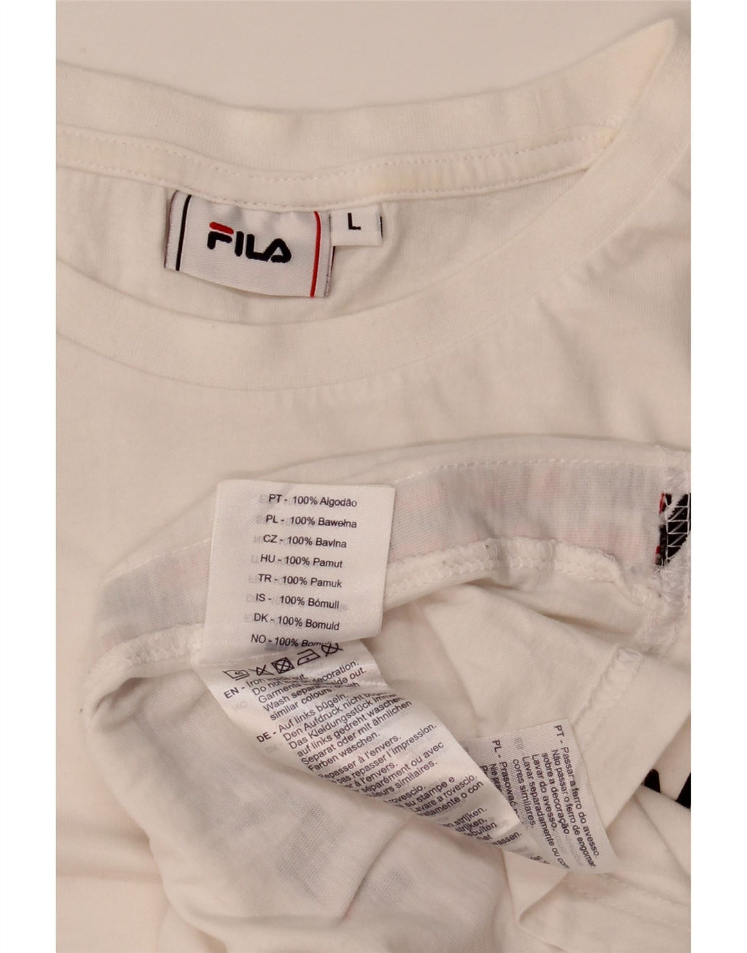 T-shirt grafica da uomo Fila Top grande in cotone bianco