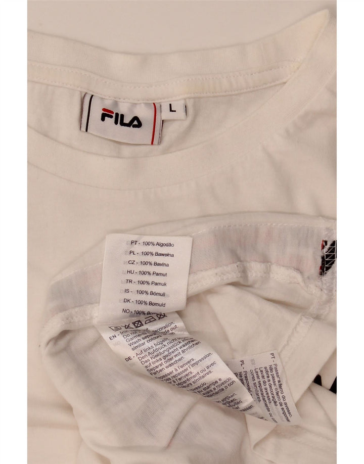 T-shirt grafica da uomo Fila Top grande in cotone bianco