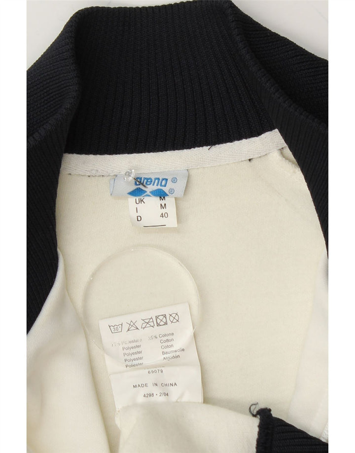 ARENA Womens Tracksuit Top Jacket UK 14 Medium White Colourblock Polyester