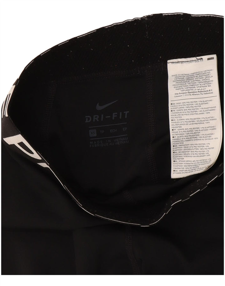 Leggings grafici Nike Dri Fit da donna UK 4 XS poliestere nero
