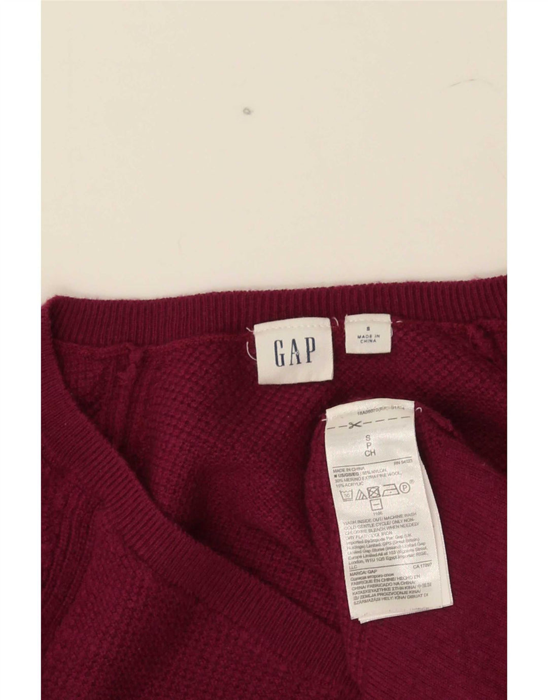 Maglione maglione con scollo a V da donna Gap UK 10 piccolo nylon rosa