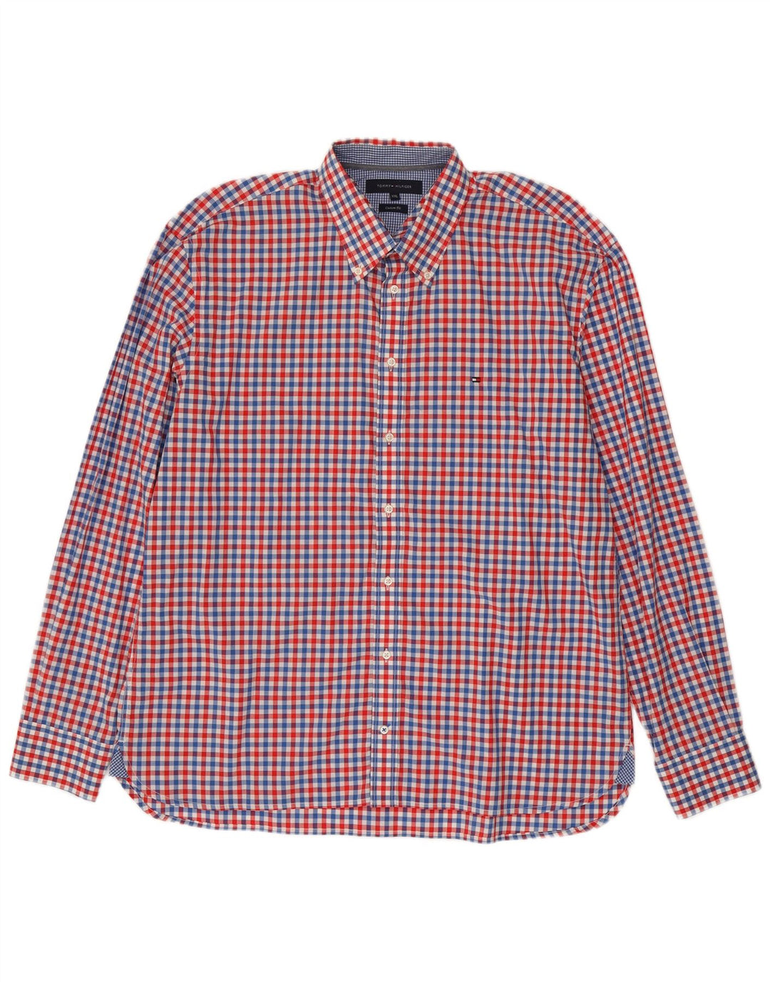 Camicia da uomo su misura Tommy Hilfiger 2XL cotone a quadretti rosso
